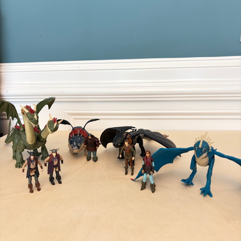 How to Train Your Dragon Live Action Figures Set Dreamworks Toy Lot Realistic